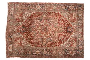 8x11 Vintage Distressed Heriz Carpet