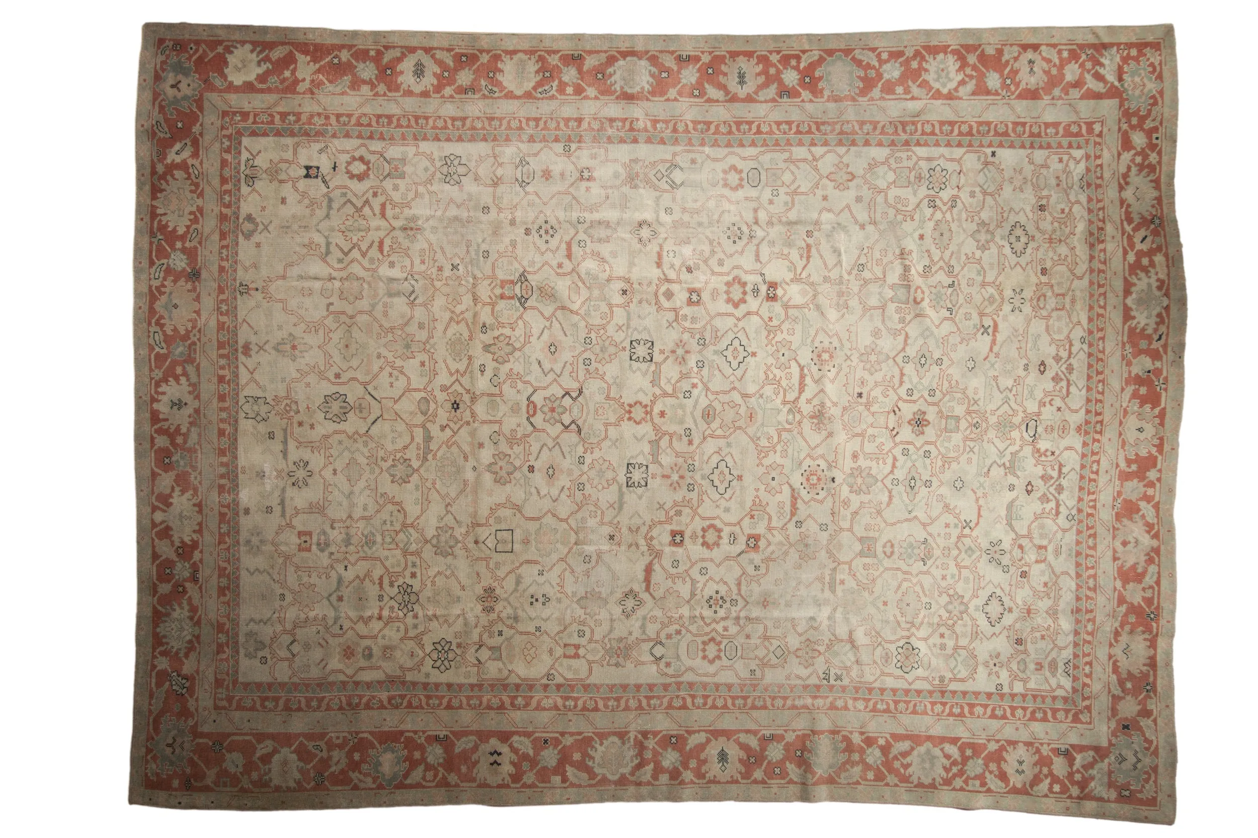 9.5x12.5 Vintage Distressed Anatolian Carpet