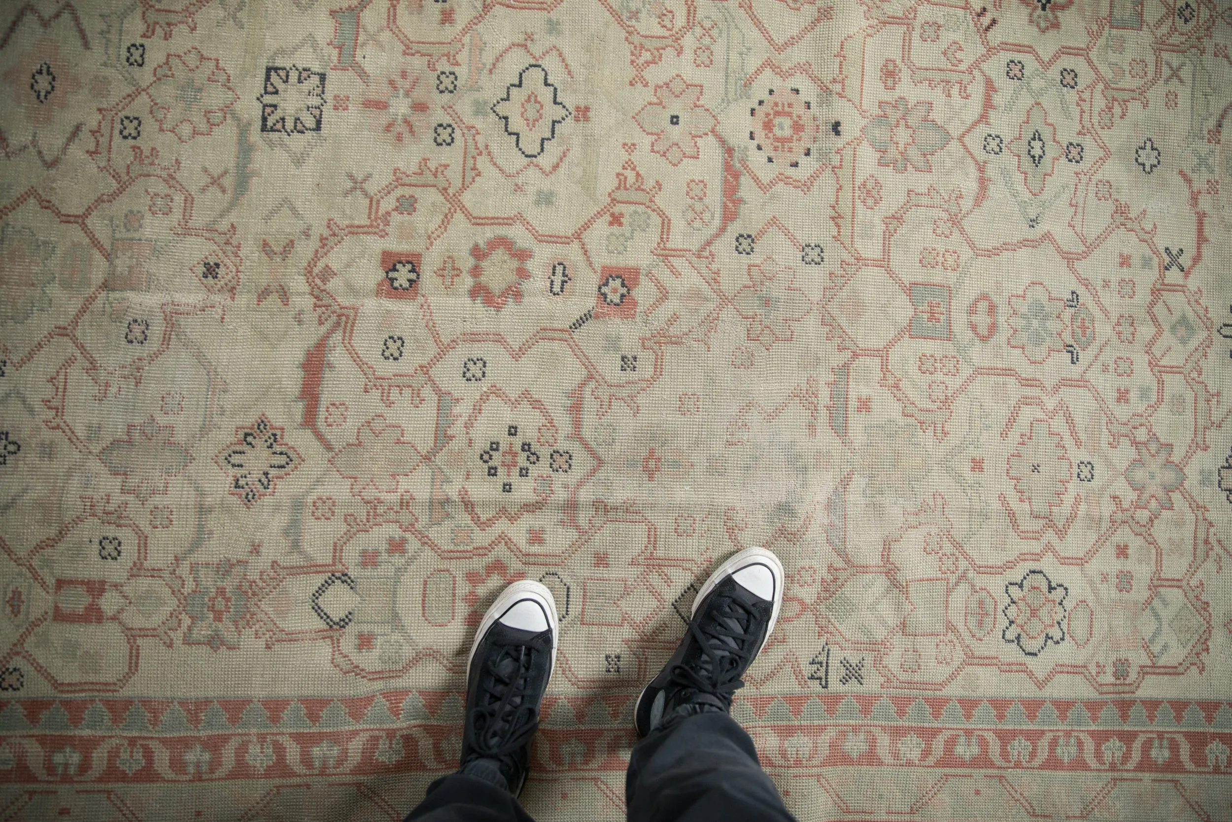 9.5x12.5 Vintage Distressed Anatolian Carpet