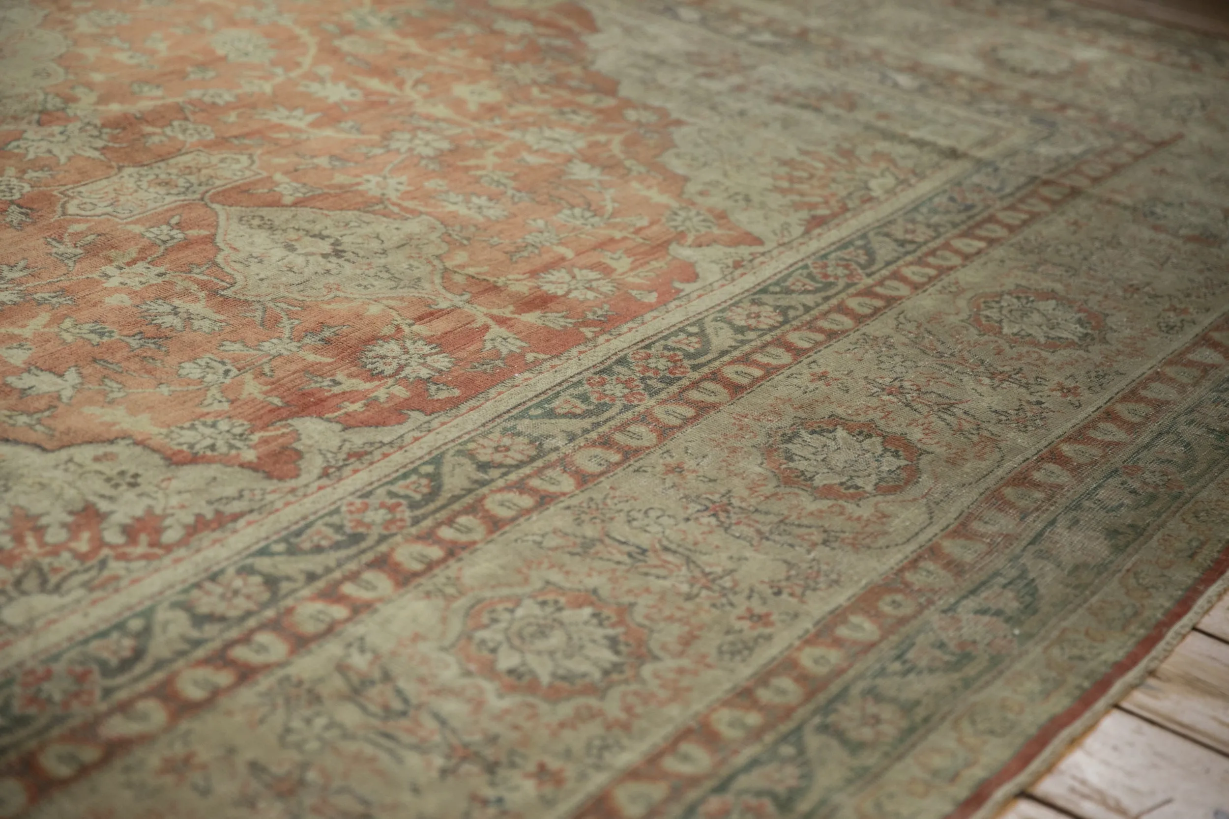 9.5x12.5 Vintage Distressed Tea Washed Kayseri Carpet