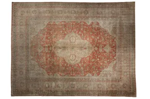 9.5x12.5 Vintage Distressed Tea Washed Kayseri Carpet