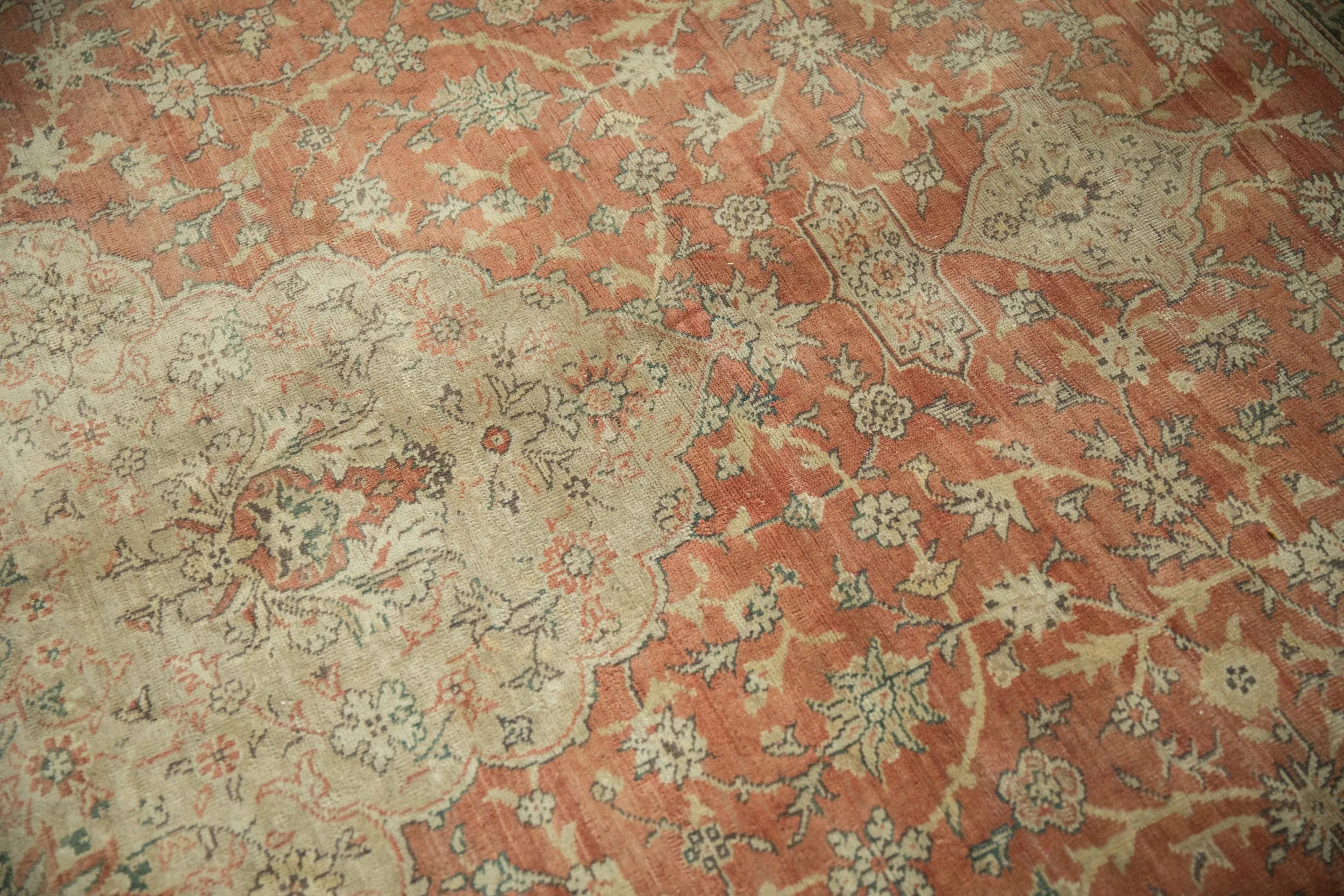 9.5x12.5 Vintage Distressed Tea Washed Kayseri Carpet