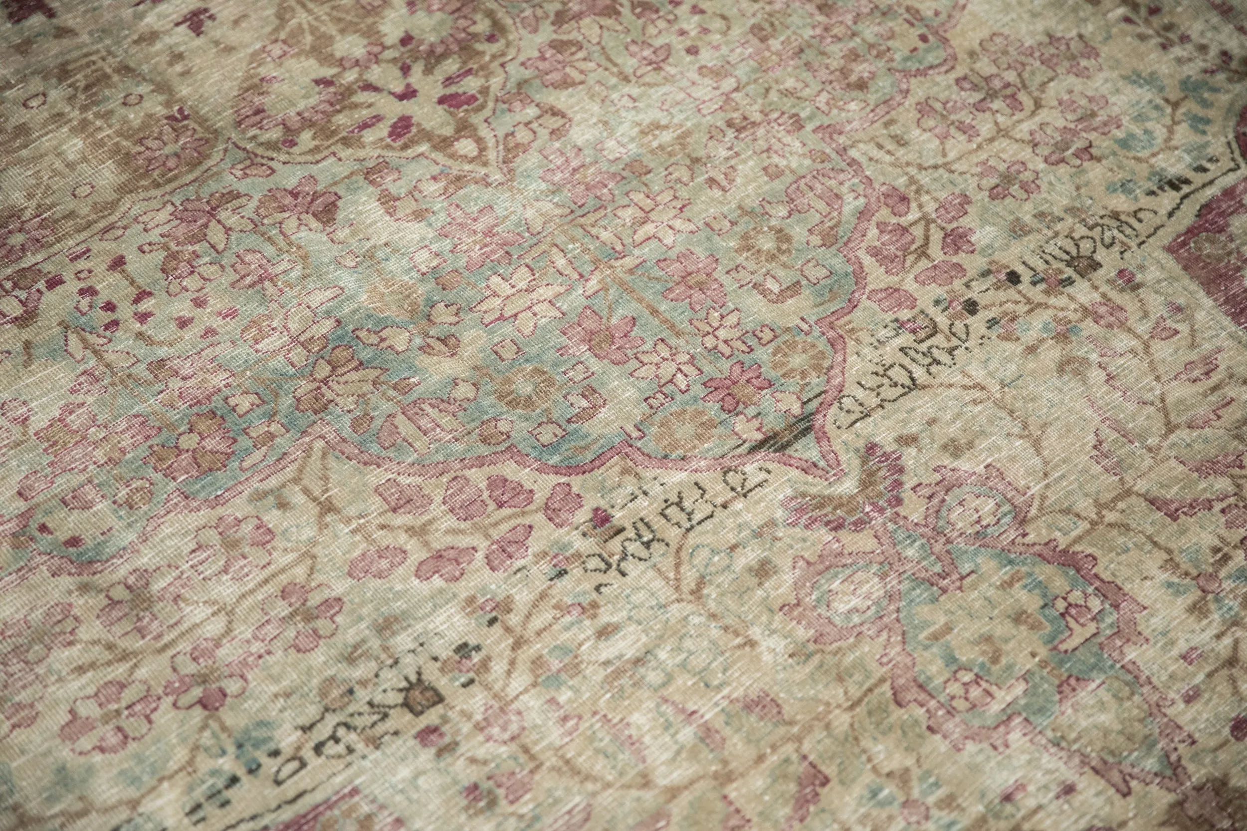 9.5x13 Antique Distressed Kerman Carpet