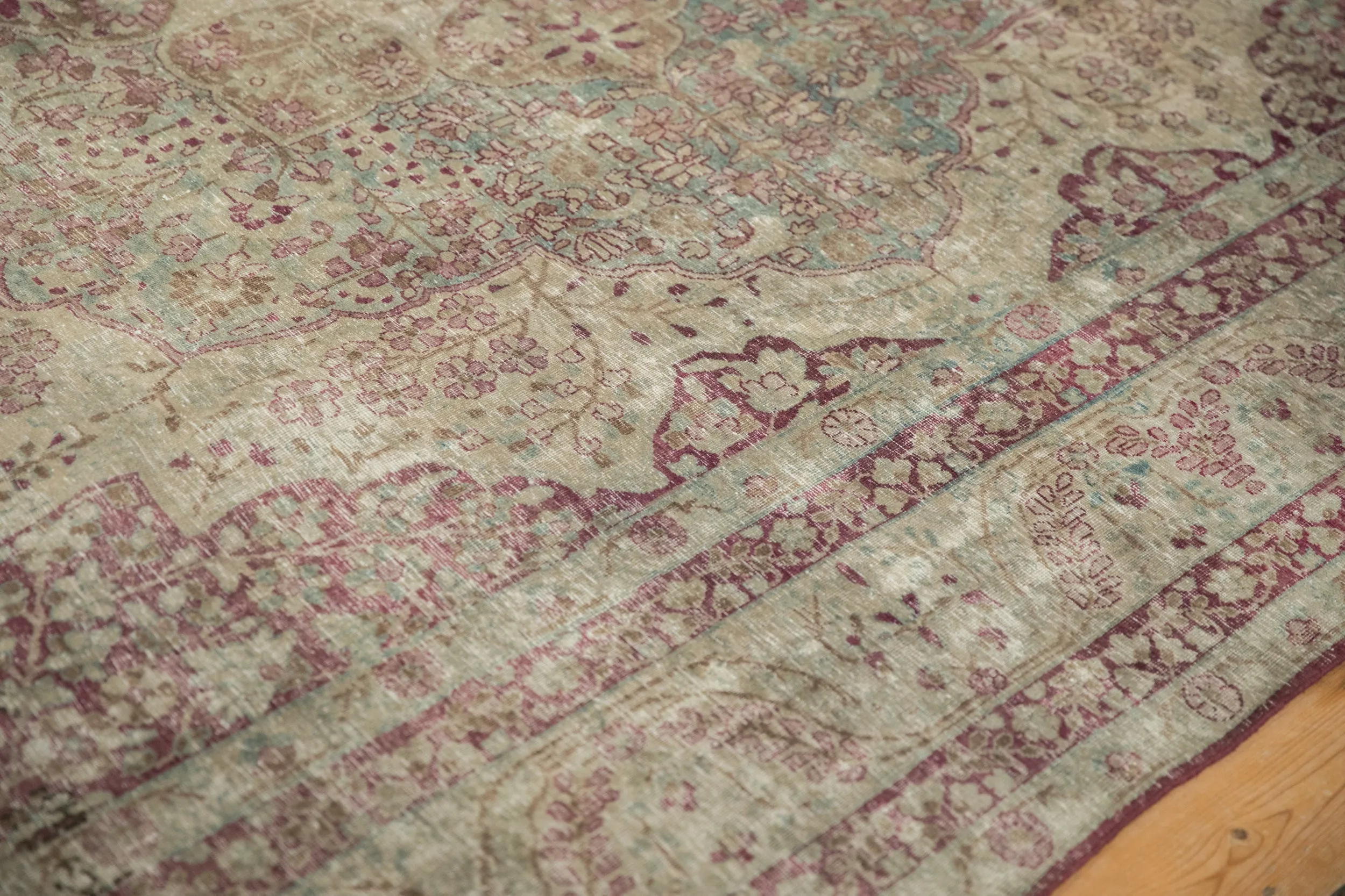 9.5x13 Antique Distressed Kerman Carpet