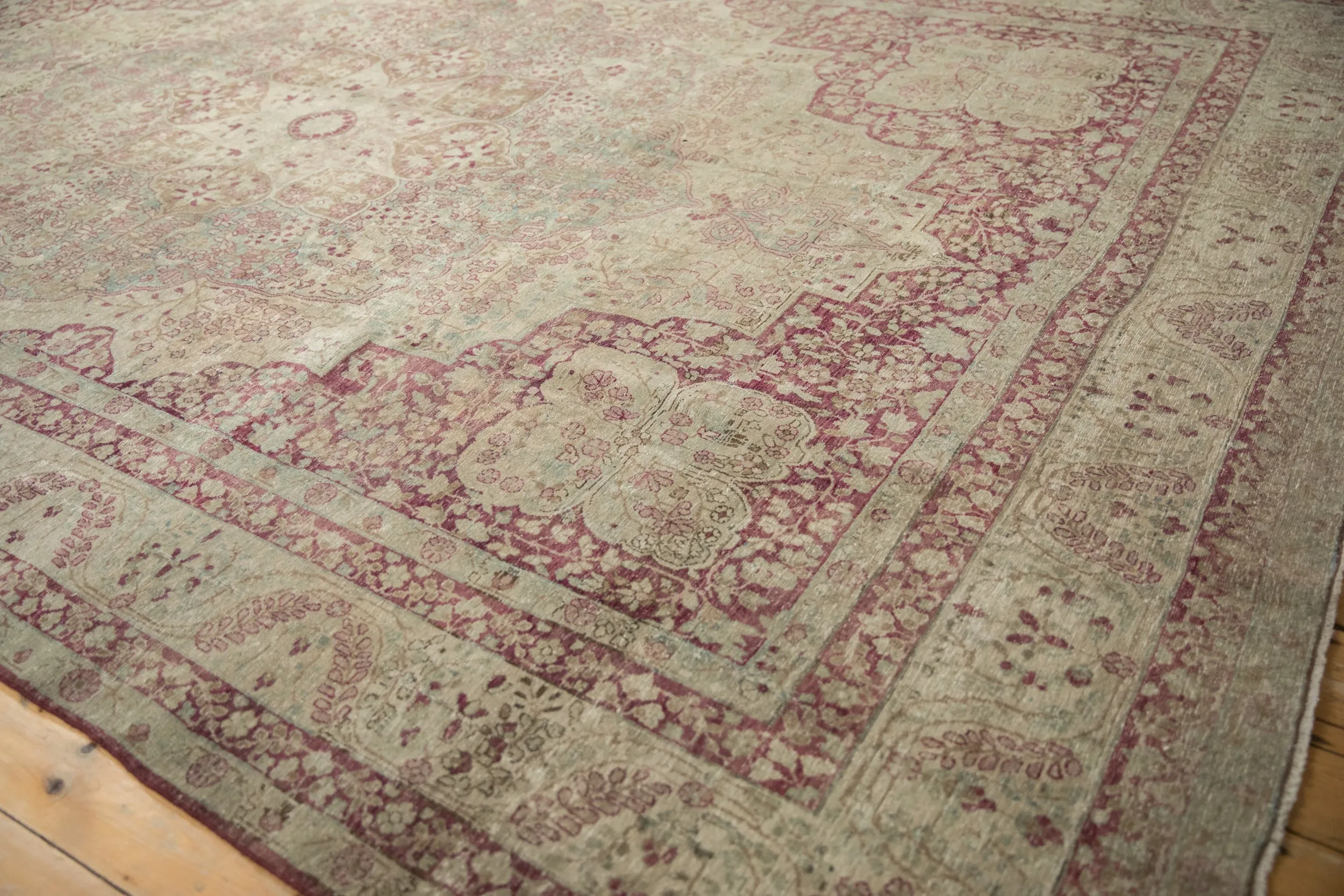 9.5x13 Antique Distressed Kerman Carpet