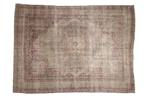9.5x13 Antique Distressed Kerman Carpet