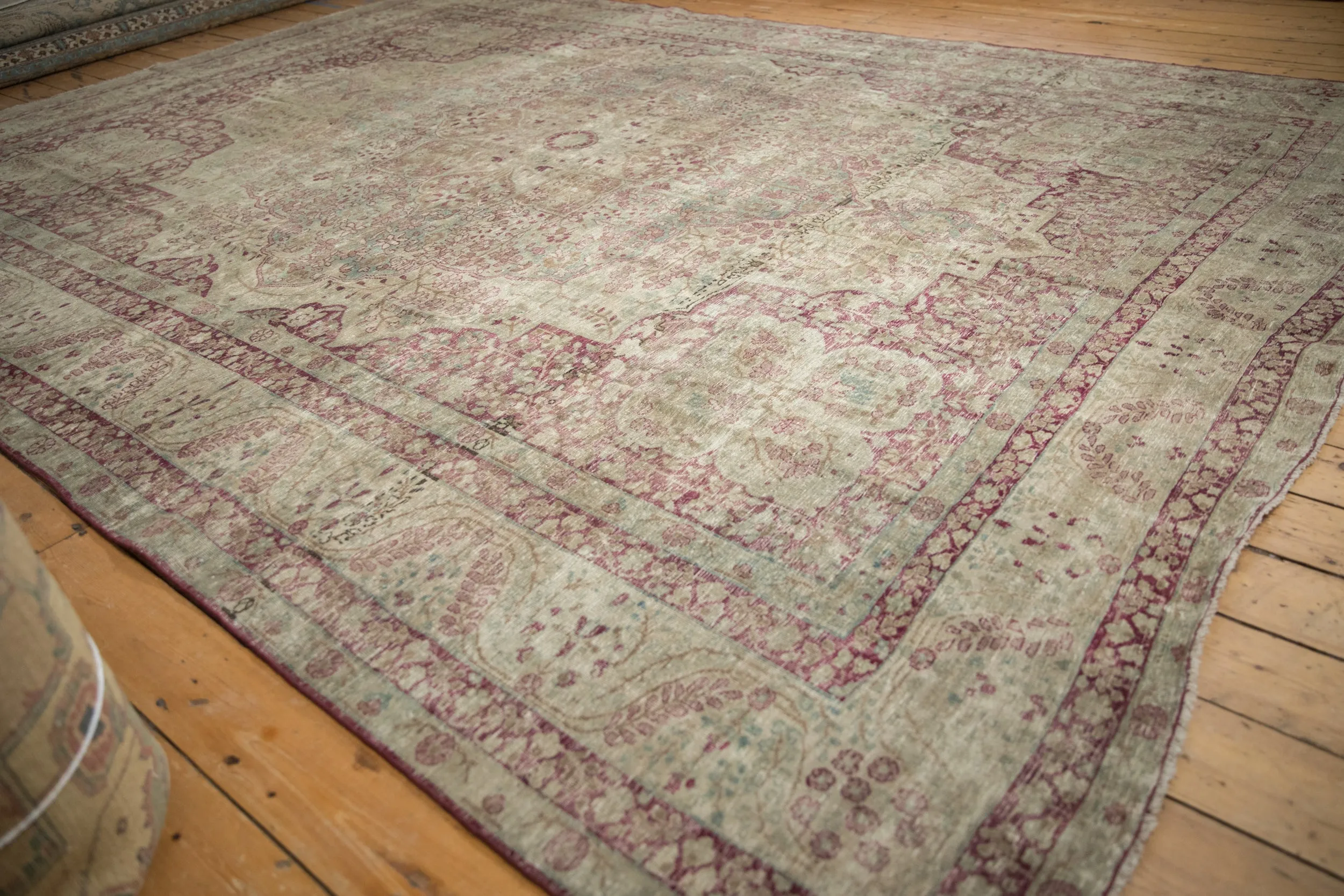 9.5x13 Antique Distressed Kerman Carpet