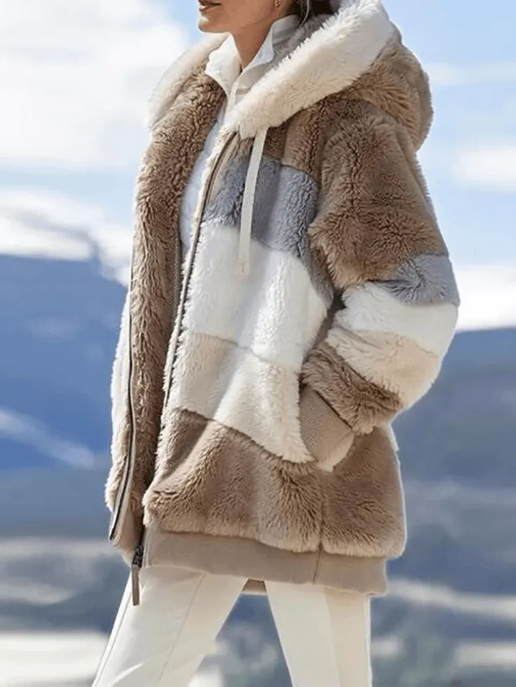 ACEWONDERS™ Women's Contrasting Lamb Wool Padded Coat