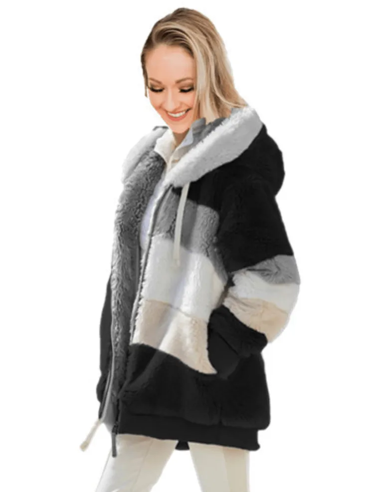 ACEWONDERS™ Women's Contrasting Lamb Wool Padded Coat