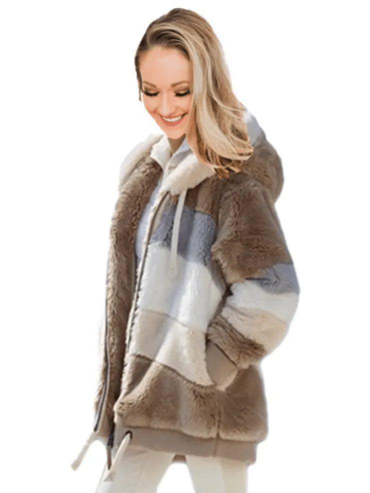 ACEWONDERS™ Women's Contrasting Lamb Wool Padded Coat
