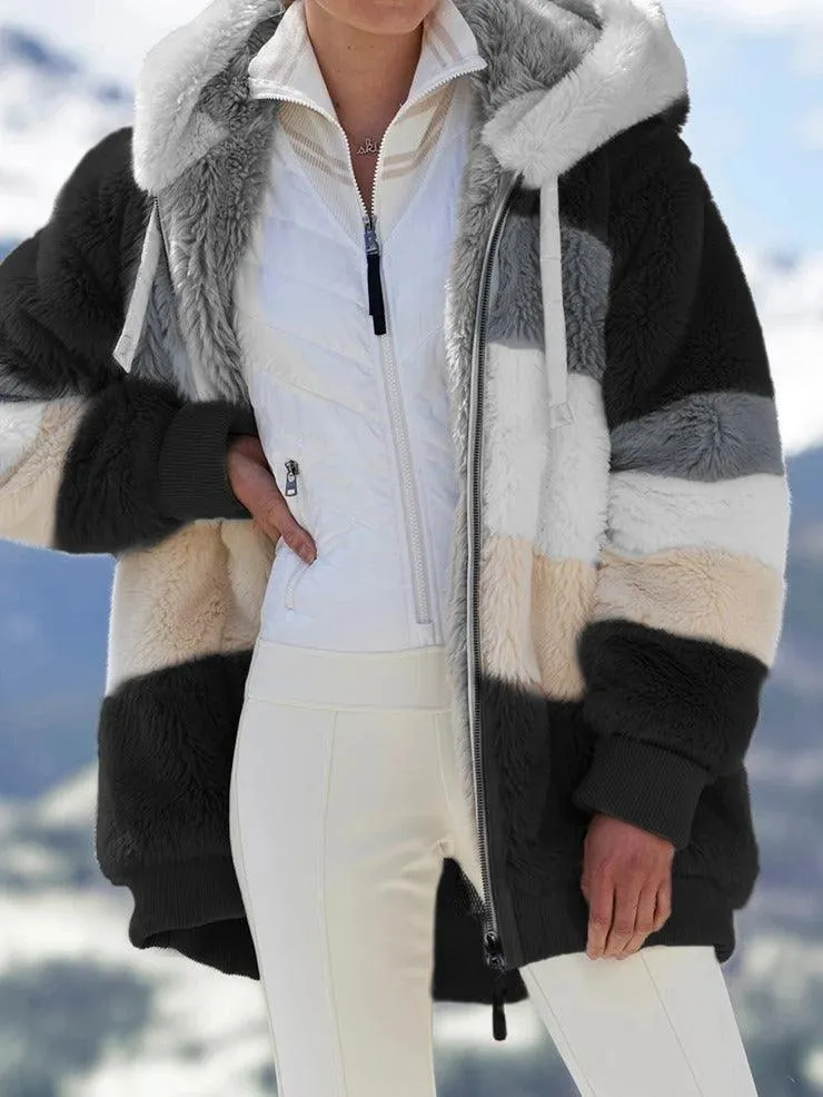 ACEWONDERS™ Women's Contrasting Lamb Wool Padded Coat