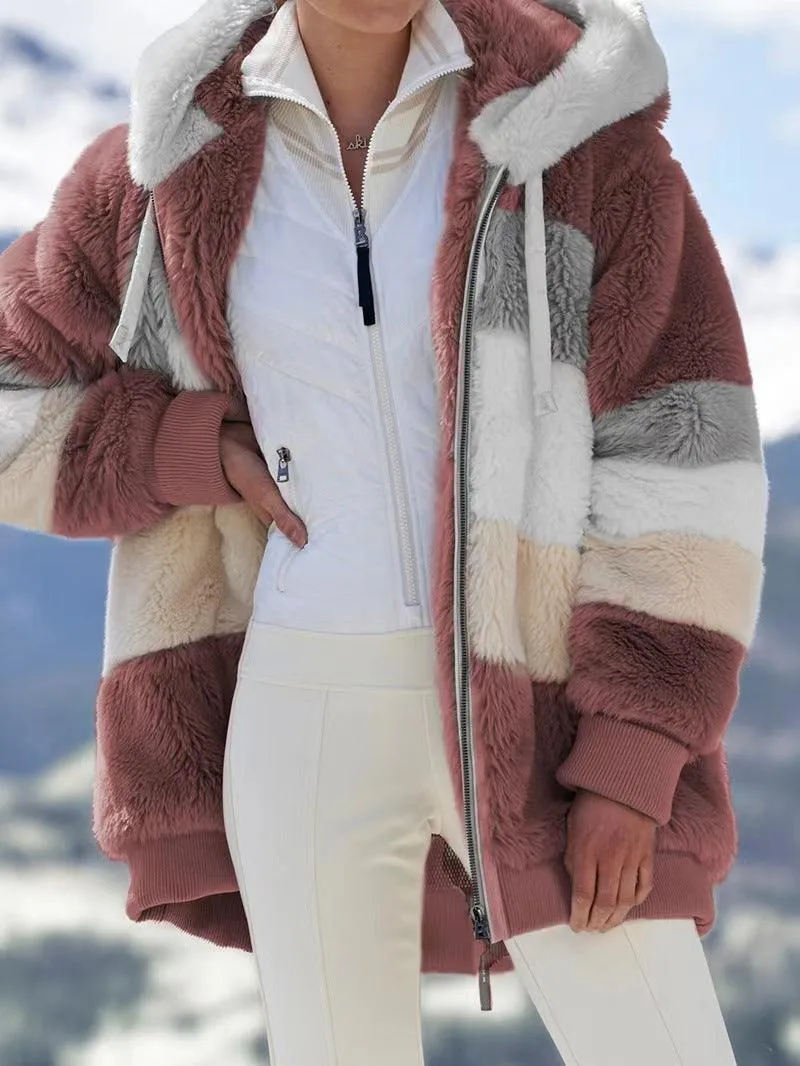 ACEWONDERS™ Women's Contrasting Lamb Wool Padded Coat