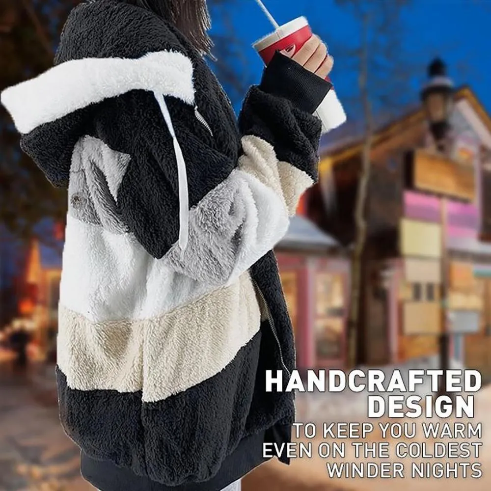 ACEWONDERS™ Women's Contrasting Lamb Wool Padded Coat