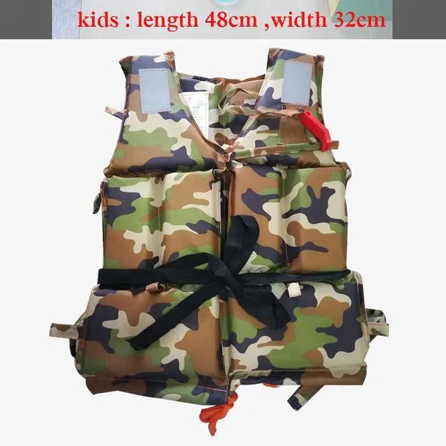 Adult & Children Camo Life Jackets with Whistle