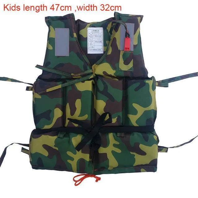 Adult & Children Camo Life Jackets with Whistle