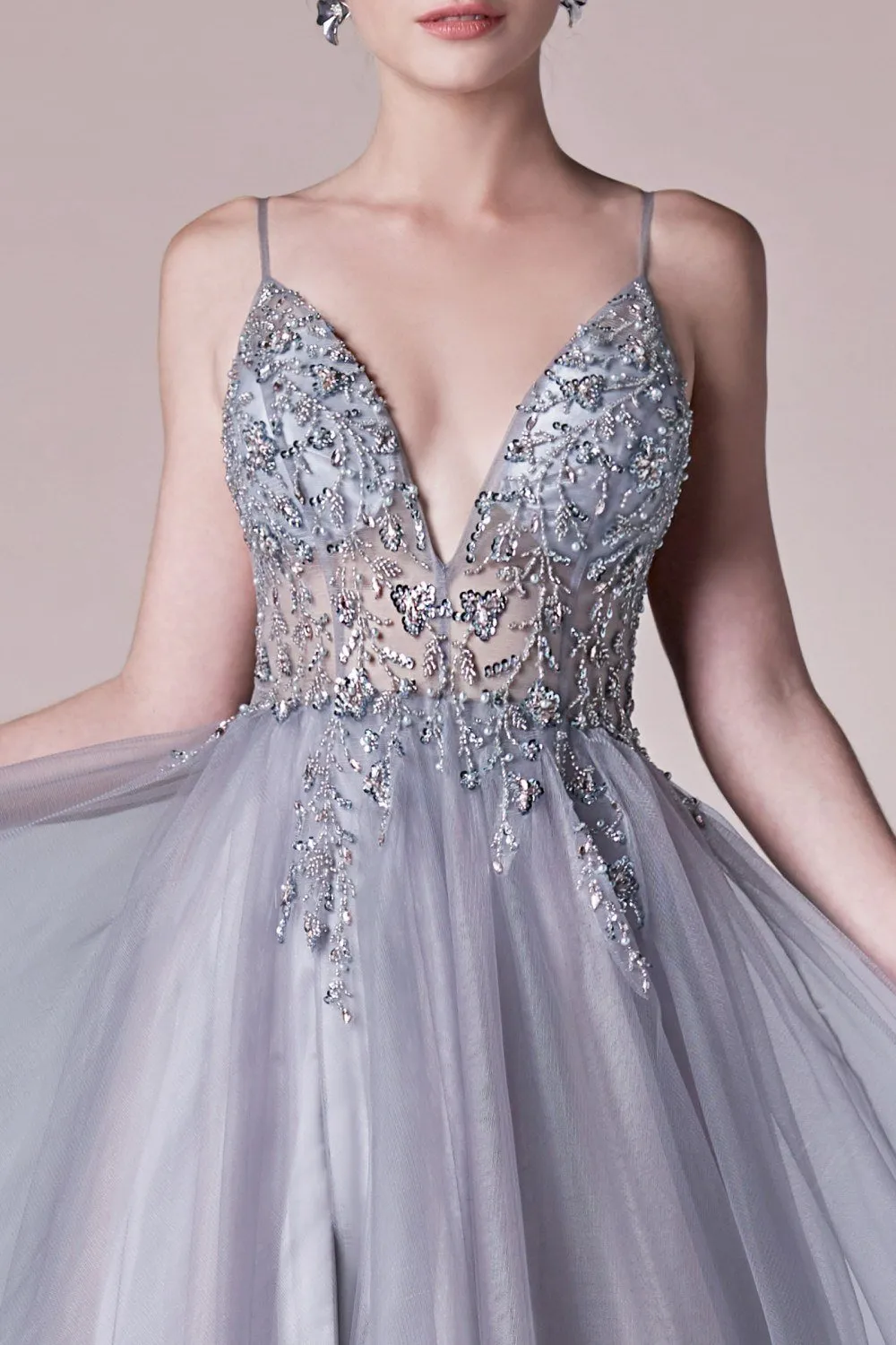 Andrea & Leo A0672 Dress Ophelia V-Neck Embellished A-Line Gown