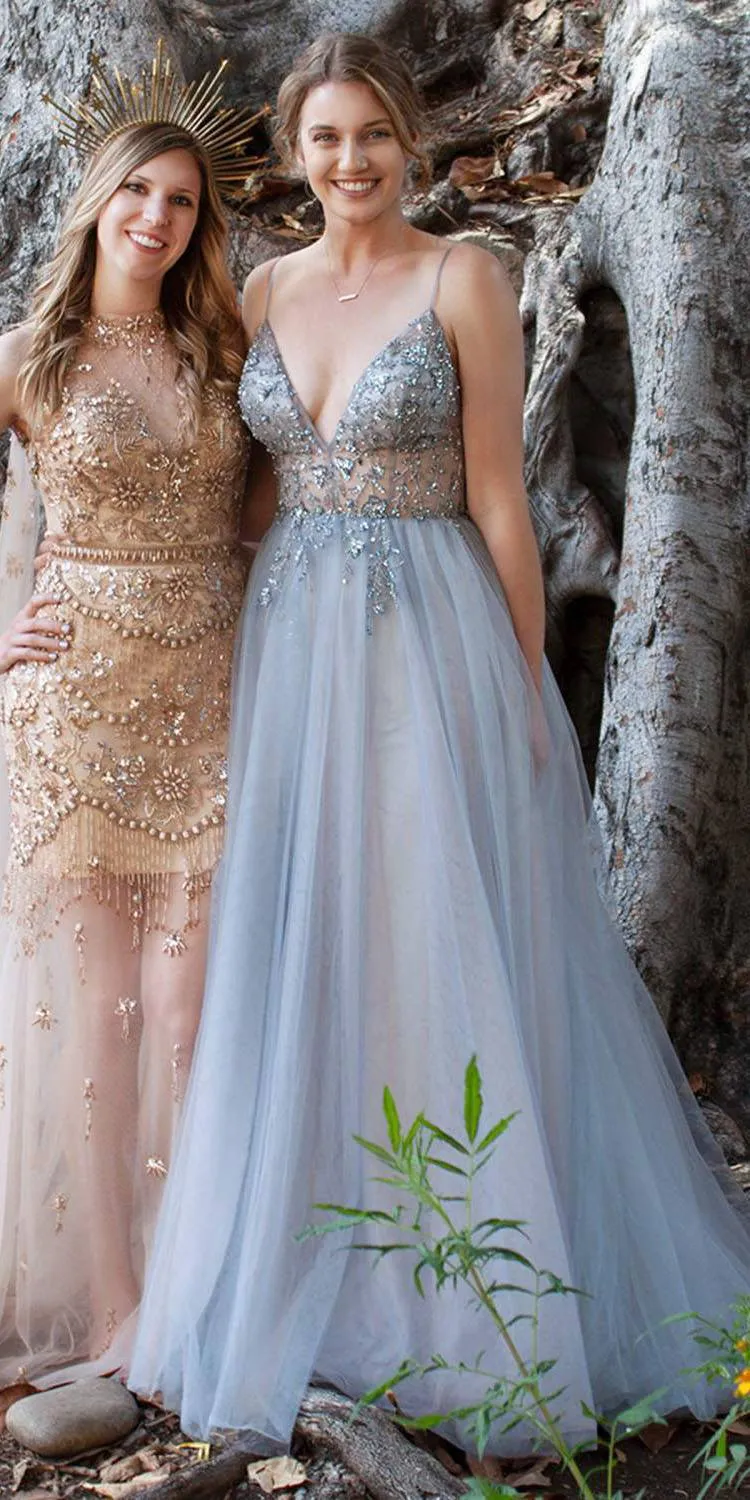 Andrea & Leo A0672 Dress Ophelia V-Neck Embellished A-Line Gown