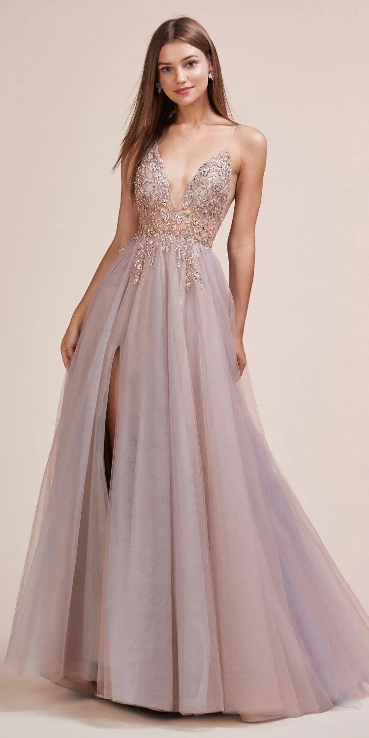 Andrea & Leo A0672 Dress Ophelia V-Neck Embellished A-Line Gown