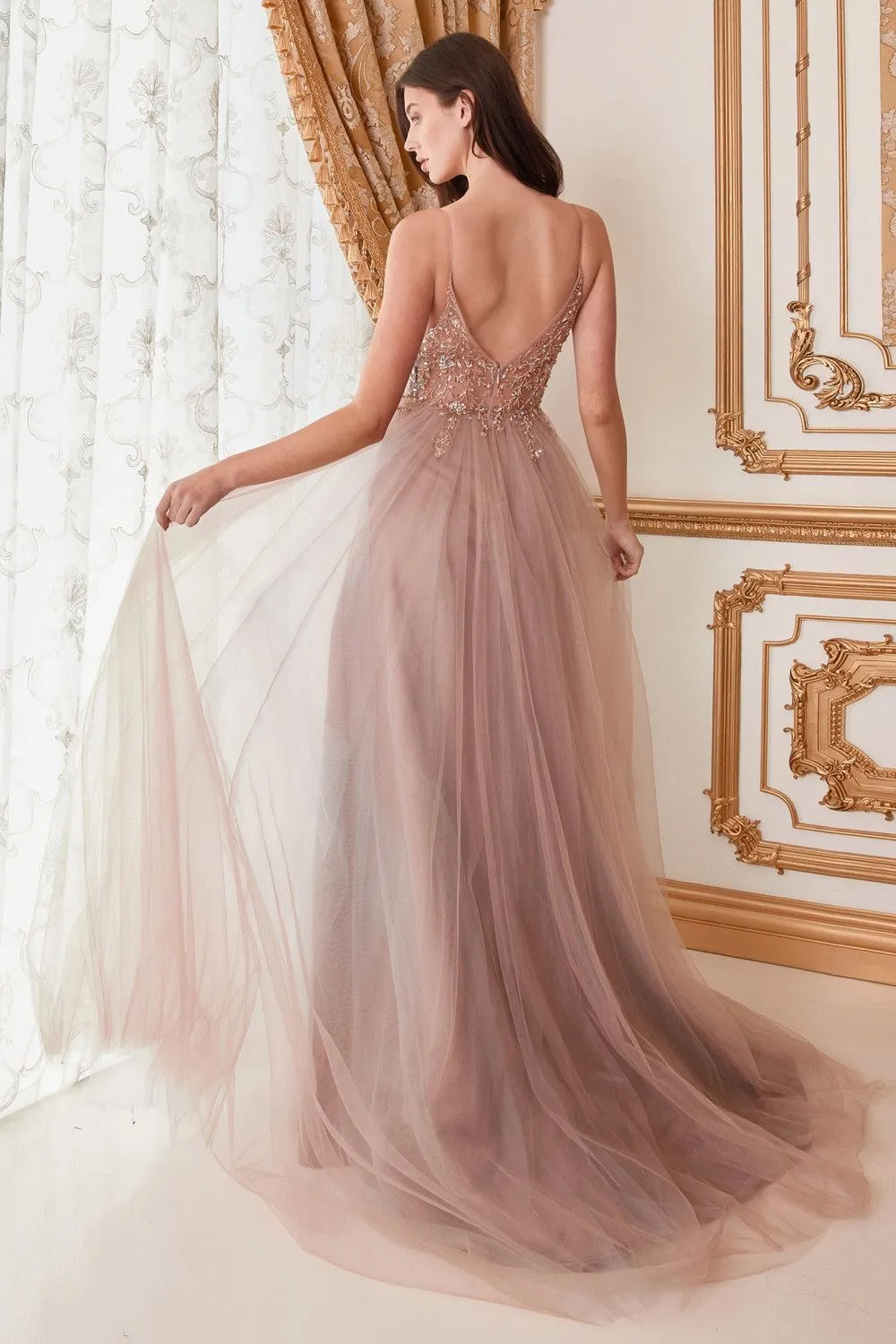Andrea & Leo A0672 Dress Ophelia V-Neck Embellished A-Line Gown