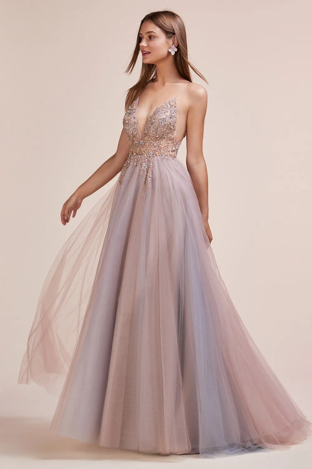 Andrea & Leo A0672 Dress Ophelia V-Neck Embellished A-Line Gown