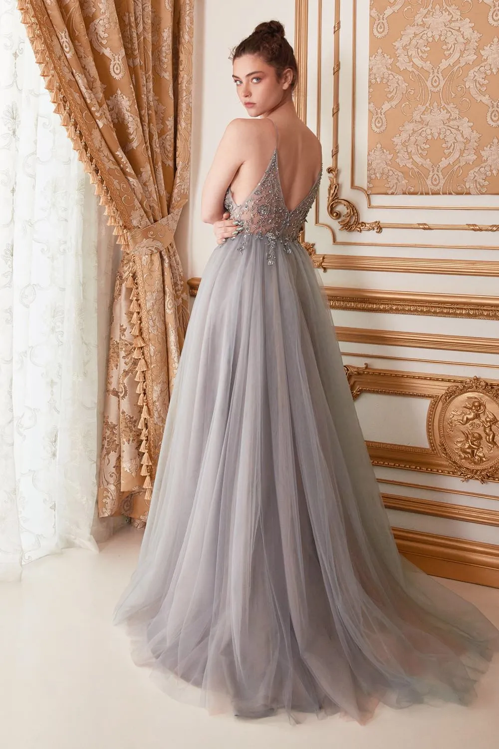 Andrea & Leo A0672 Dress Ophelia V-Neck Embellished A-Line Gown