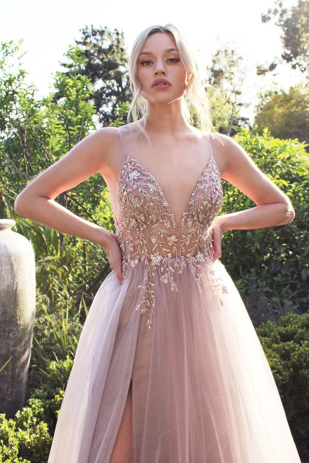 Andrea & Leo A0672 Dress Ophelia V-Neck Embellished A-Line Gown