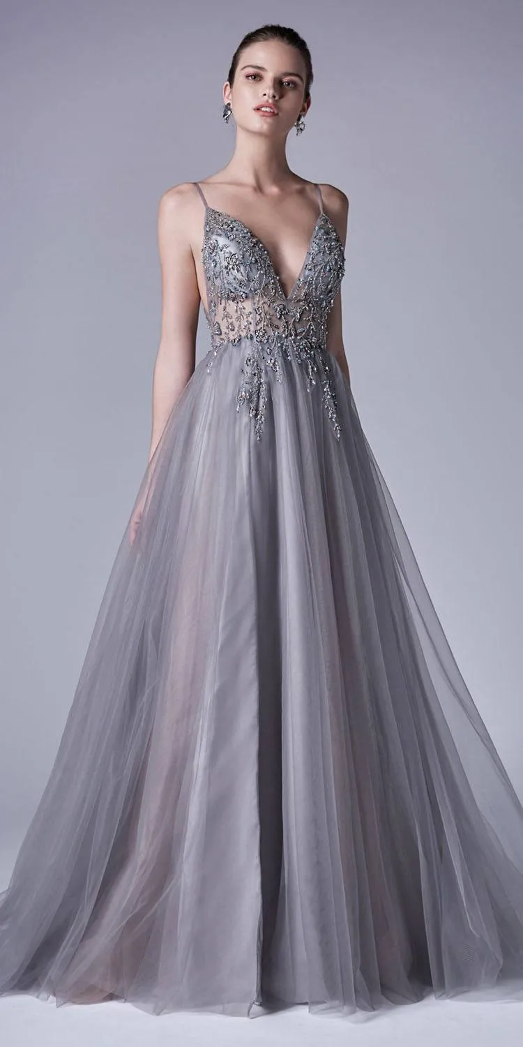 Andrea & Leo A0672 Dress Ophelia V-Neck Embellished A-Line Gown