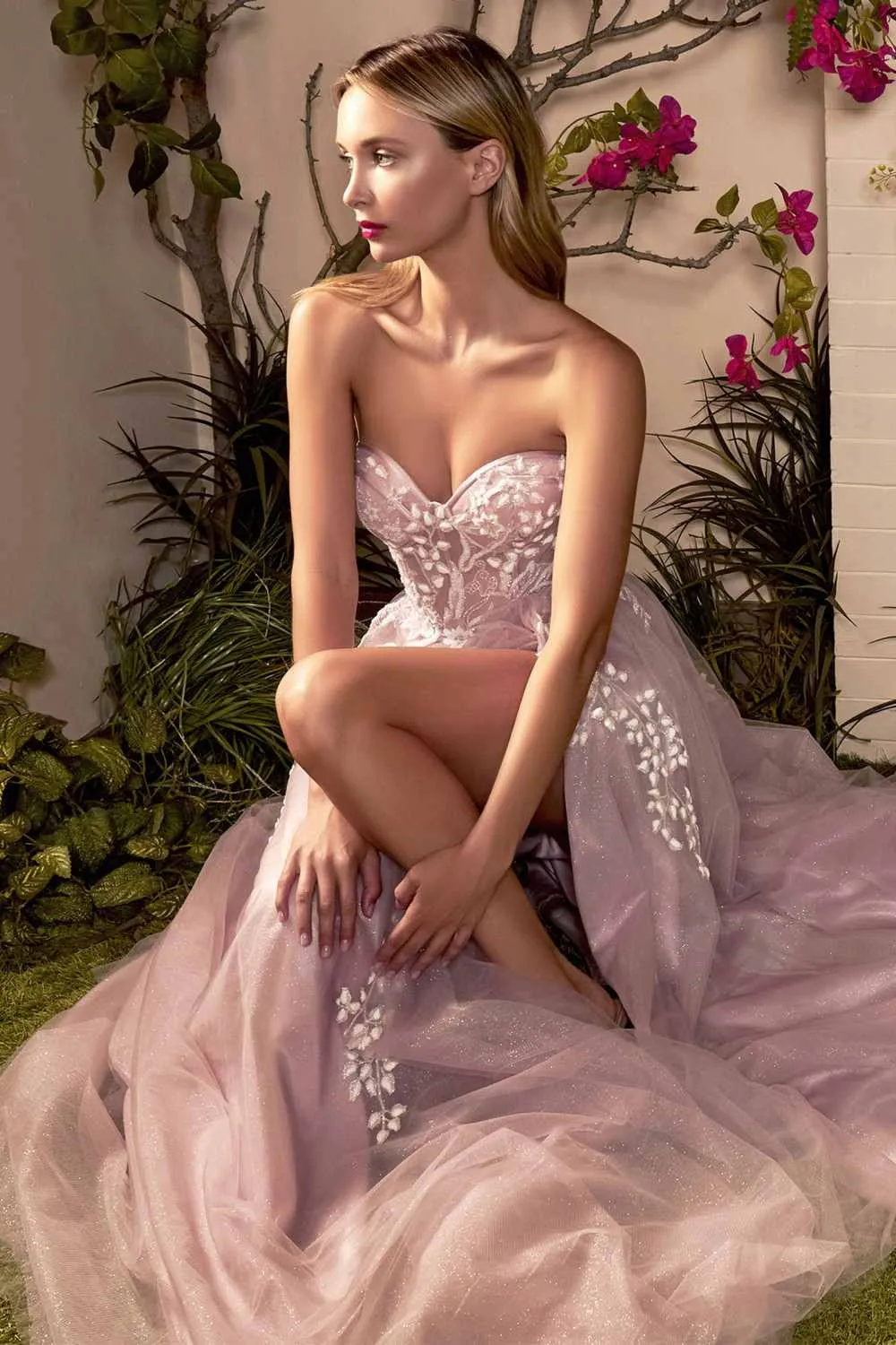 Andrea & Leo A1029 Angelonia Diamond Glitter Corset Gown