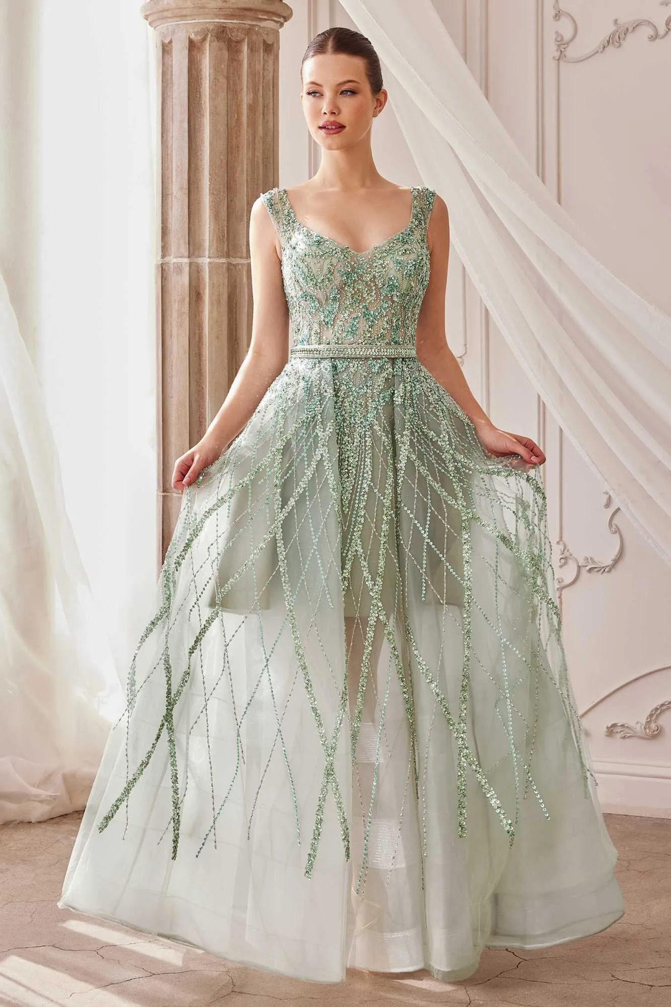 Andrea & Leo A1091 Gemma Jewel Beaded Ball Gown