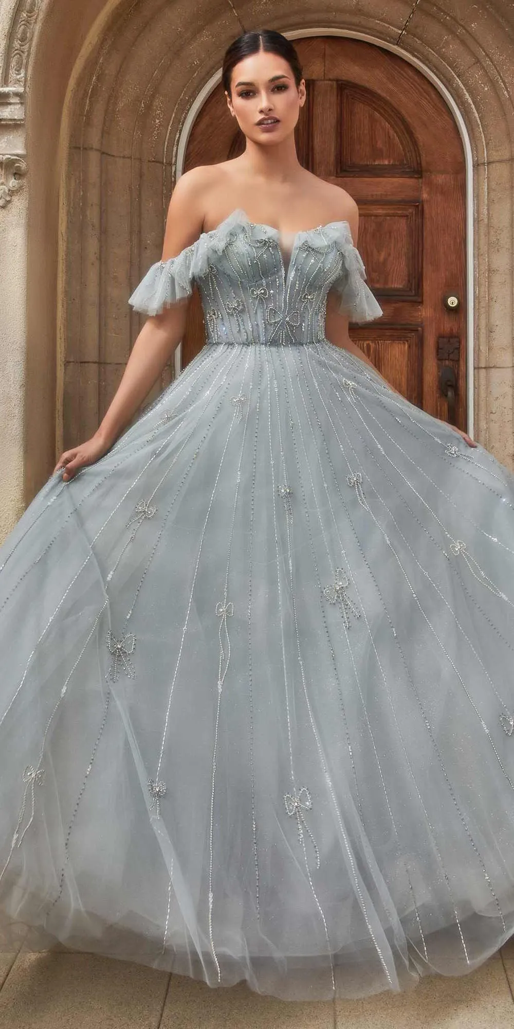 Andrea & Leo A1092 Charlotte Off the Shoulder A-Line Gown