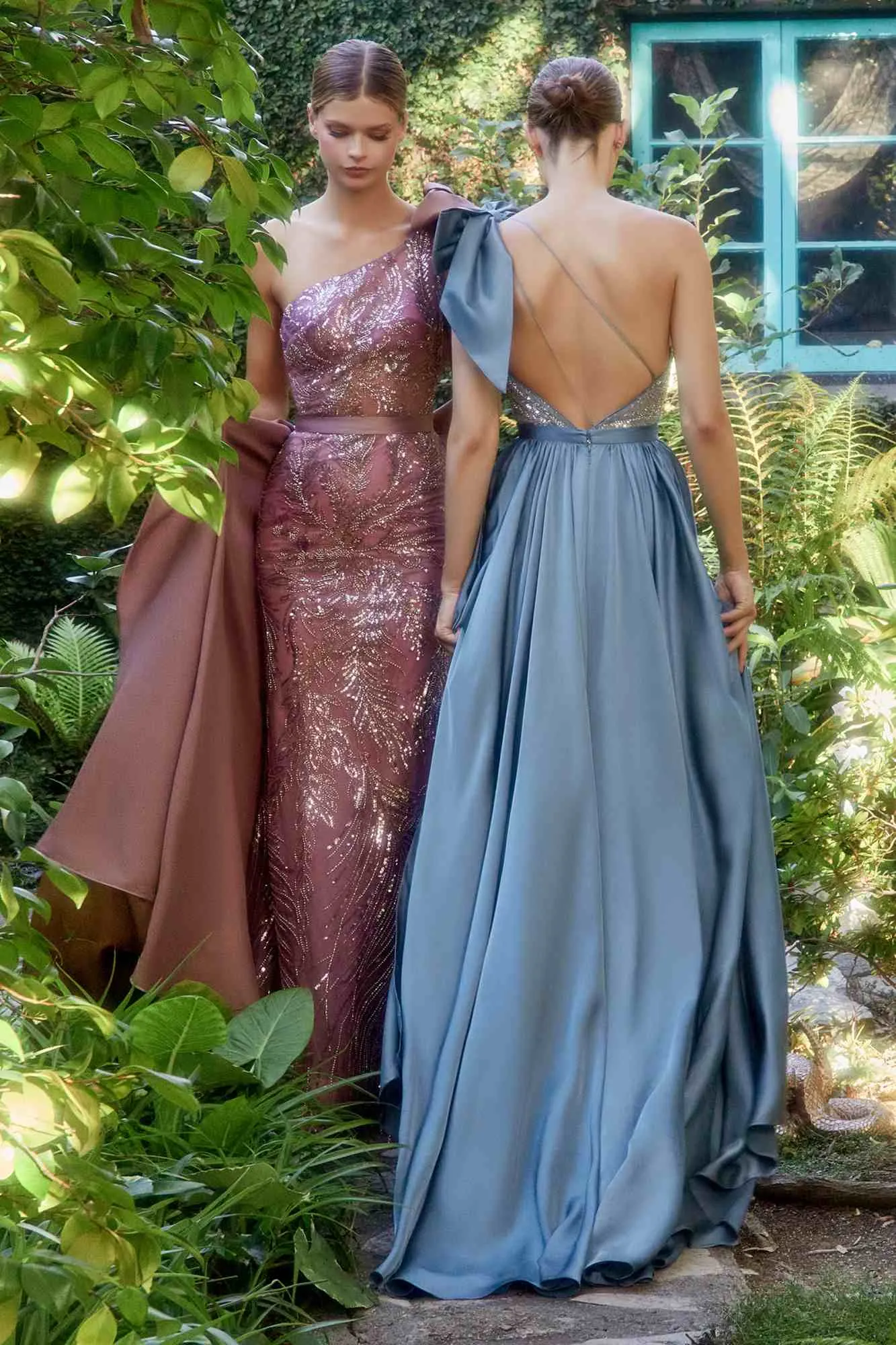 Andrea & Leo A1161 One Shoulder Embellished Gown with Detachable Satin Skirt
