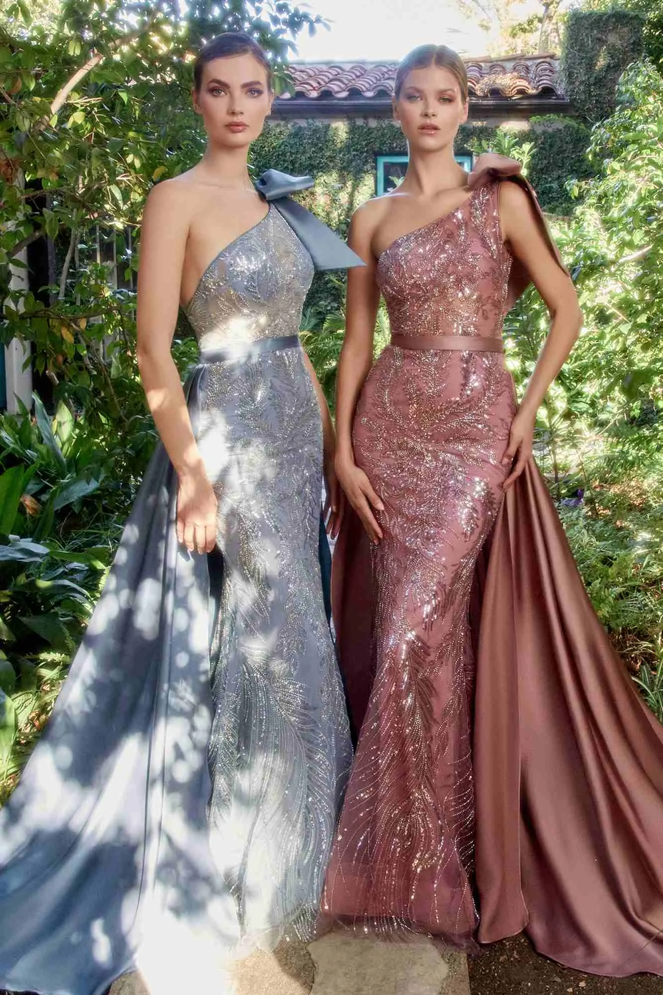 Andrea & Leo A1161 One Shoulder Embellished Gown with Detachable Satin Skirt