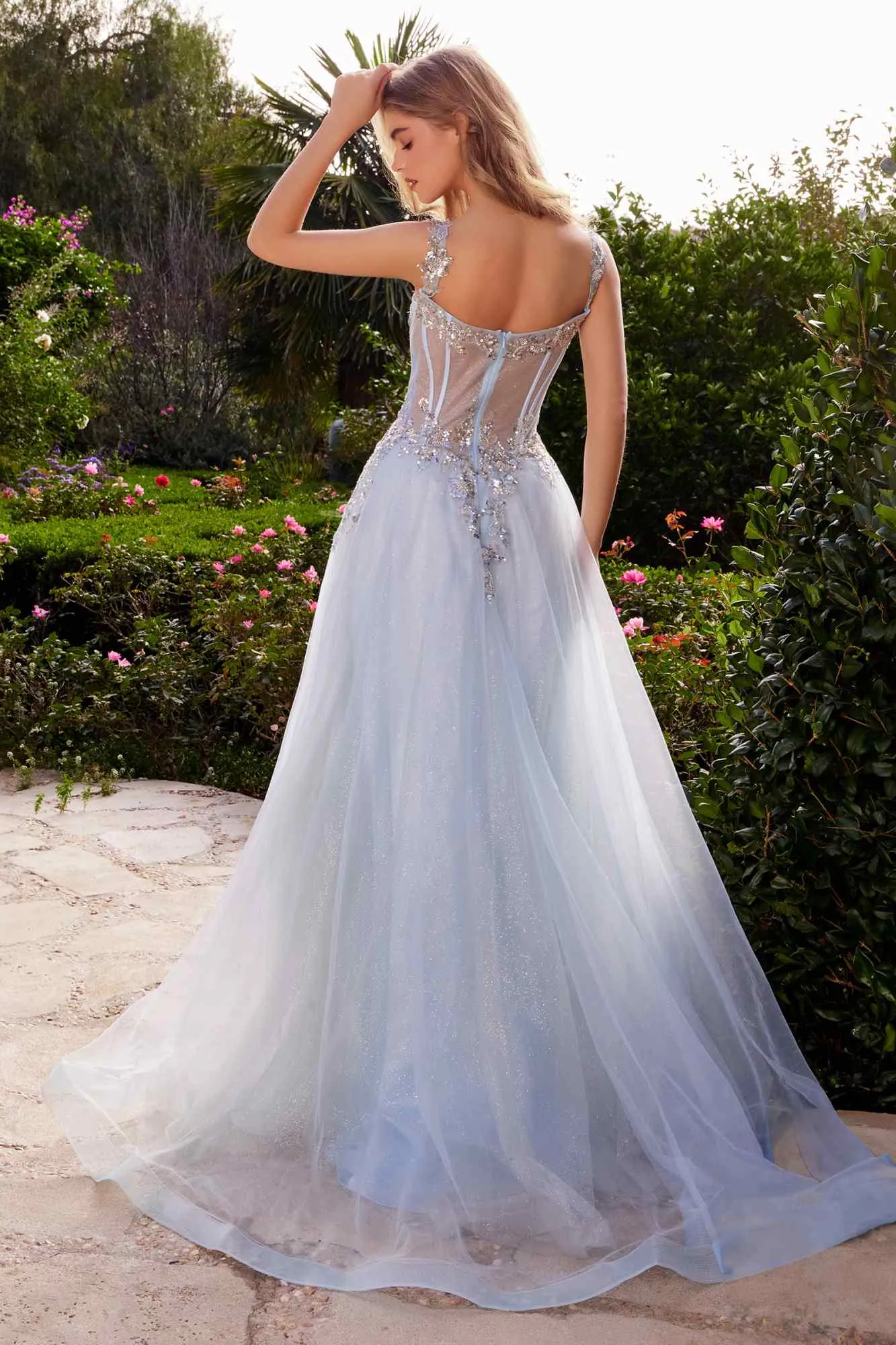 Andrea & Leo A1258 Long Embellished Tulle A-Line Ball Gown