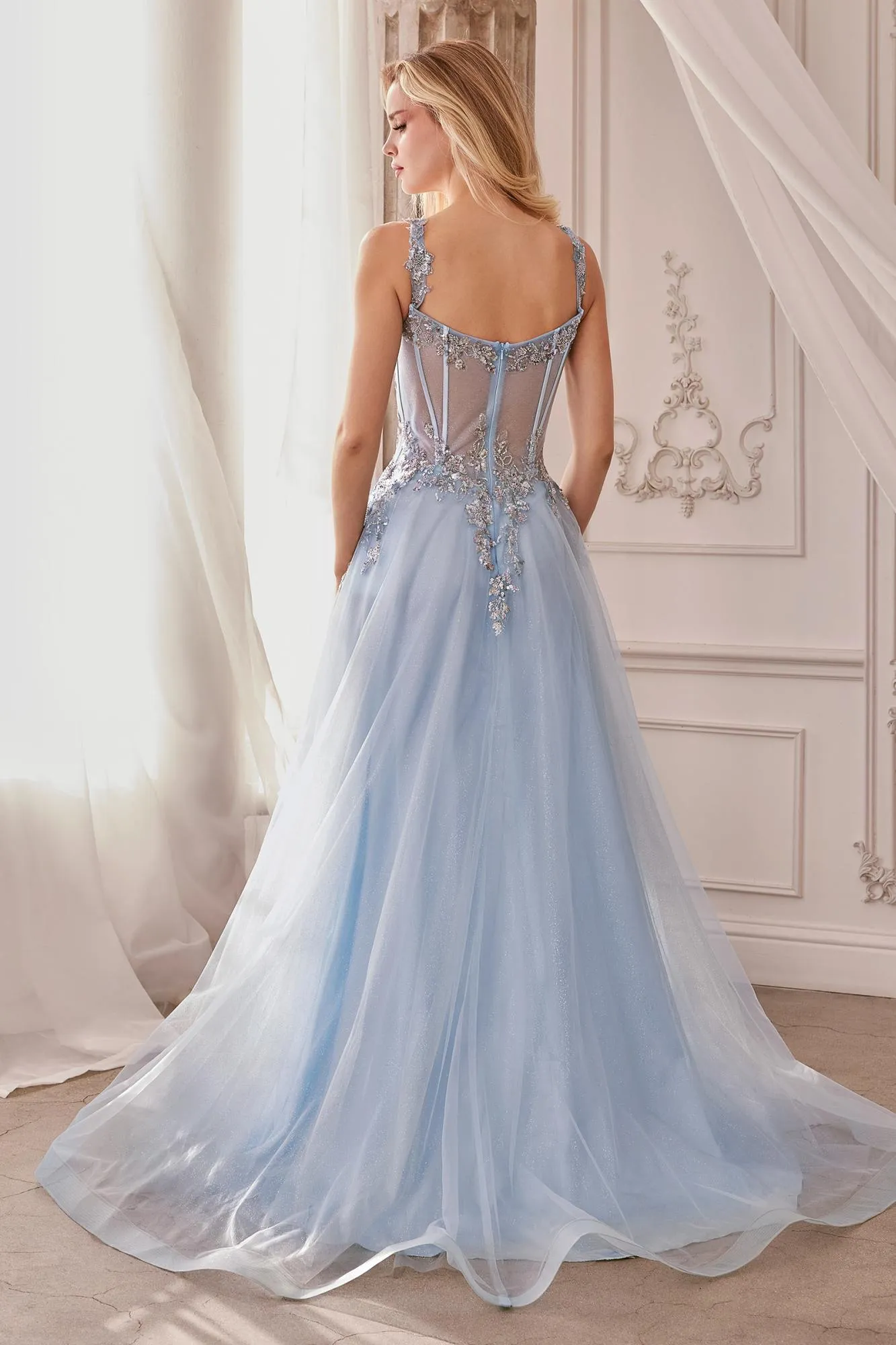 Andrea & Leo A1258 Long Embellished Tulle A-Line Ball Gown
