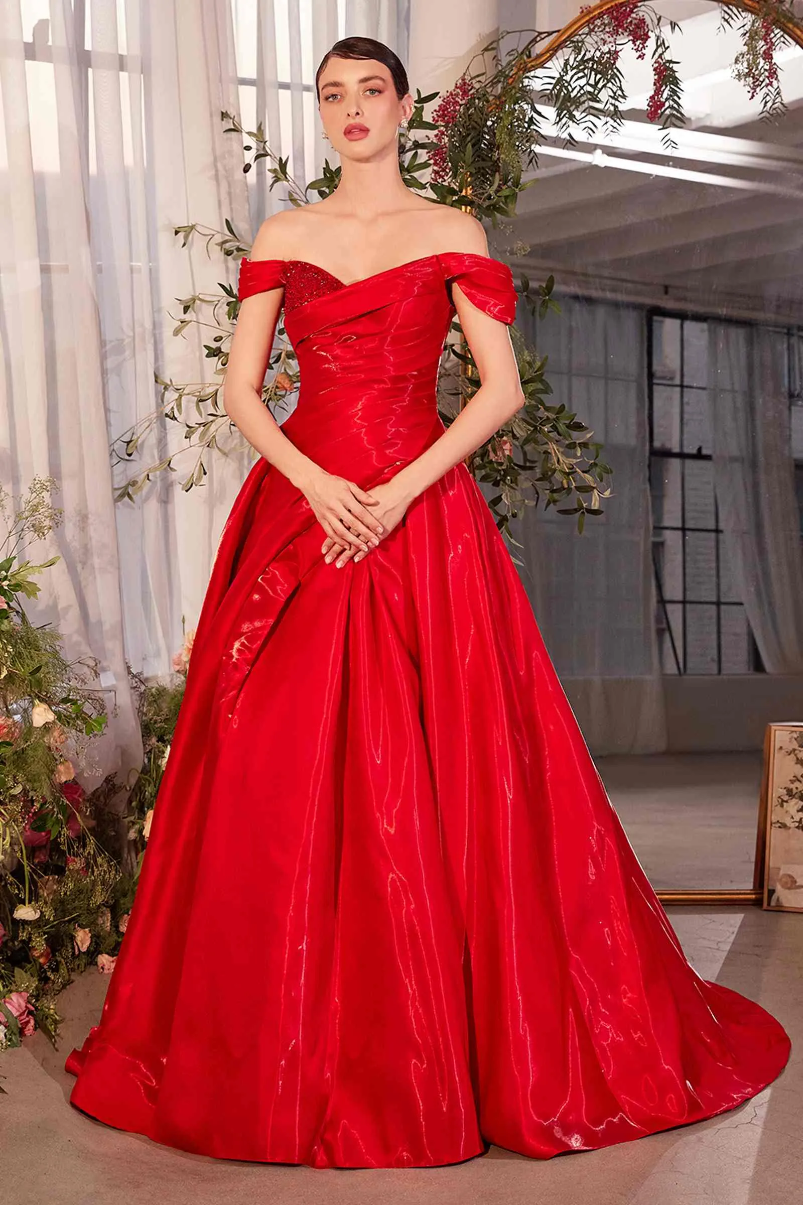Andrea & Leo A1424 Dress Off The Shoulder Organza Ball Gown