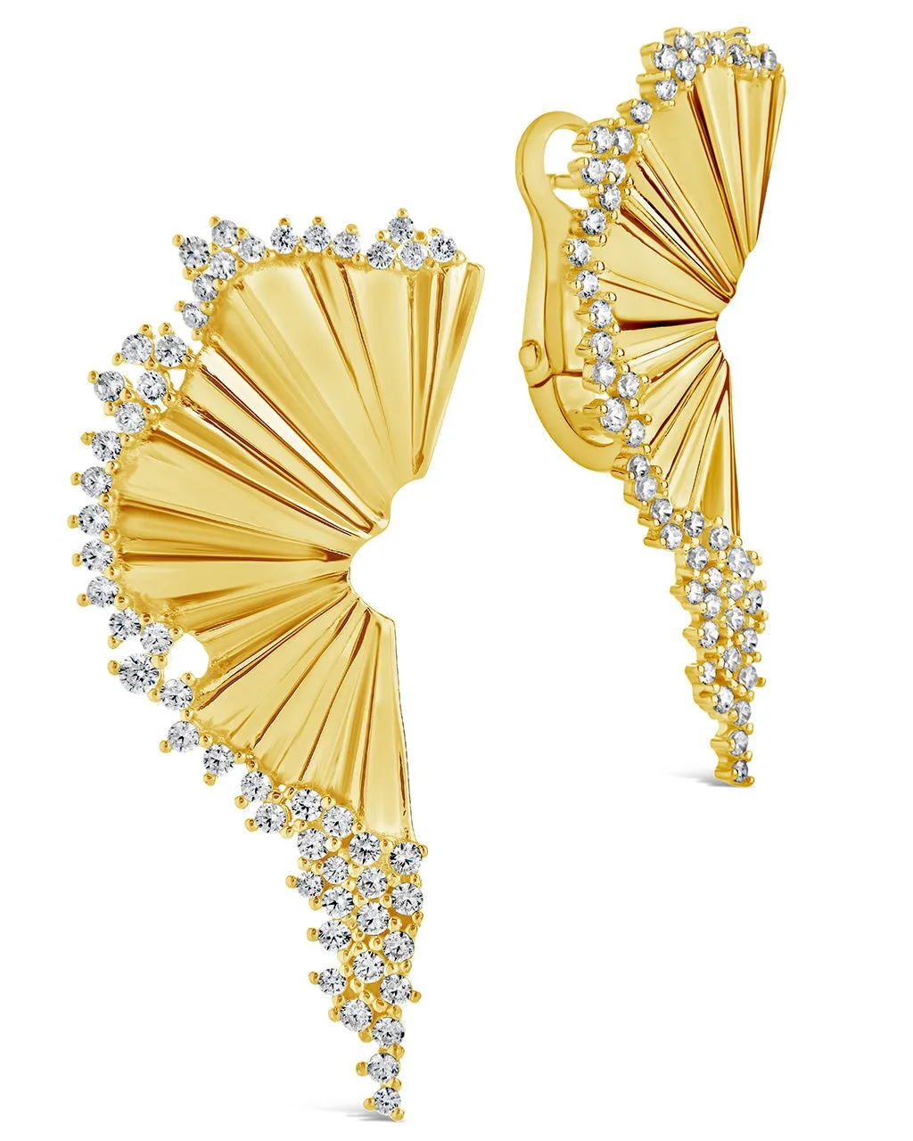 Angelina CZ Fan Drop Studs Earrings