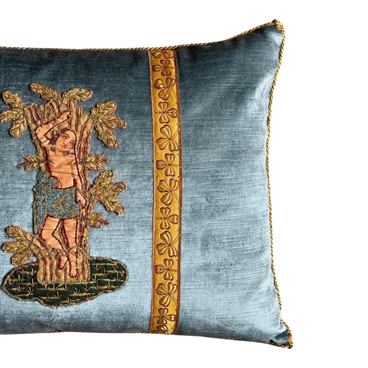 Antique Embroidered and Painted Applique (#A131223 | 14 x 18")