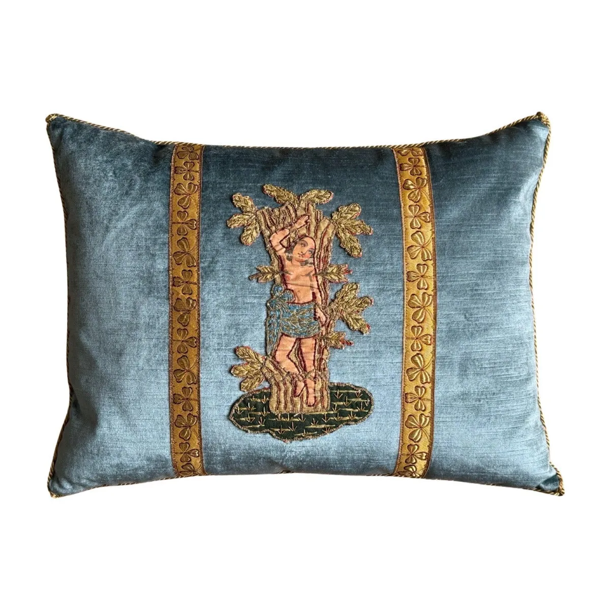 Antique Embroidered and Painted Applique (#A131223 | 14 x 18")
