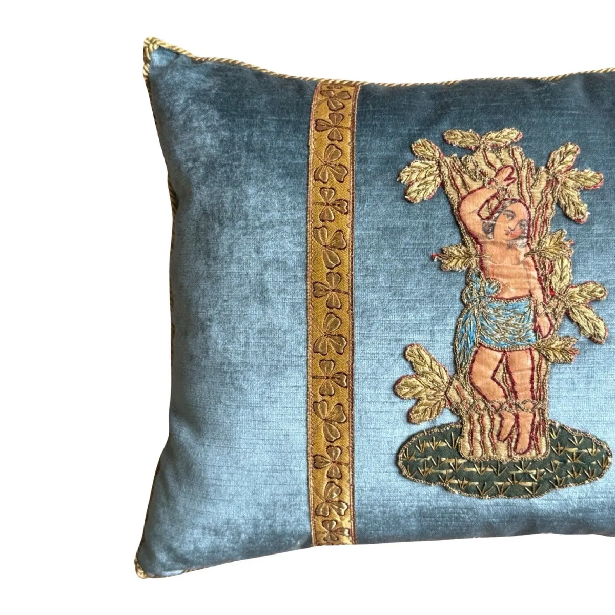 Antique Embroidered and Painted Applique (#A131223 | 14 x 18")