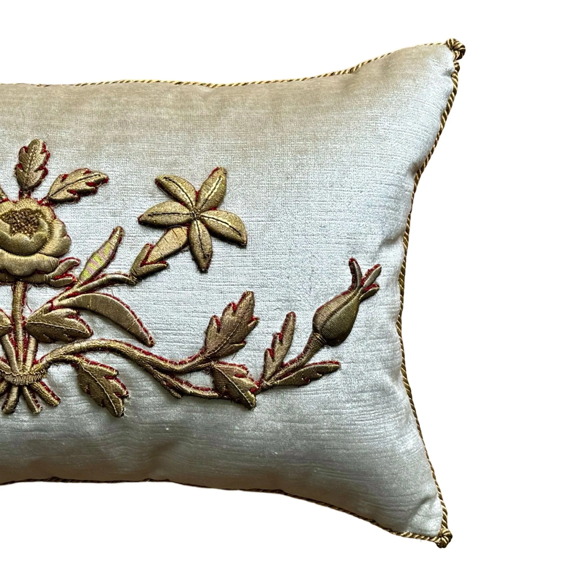 Antique European Raised Gold Metallic Embroidery (#E070124A&B) | 12 x 19"