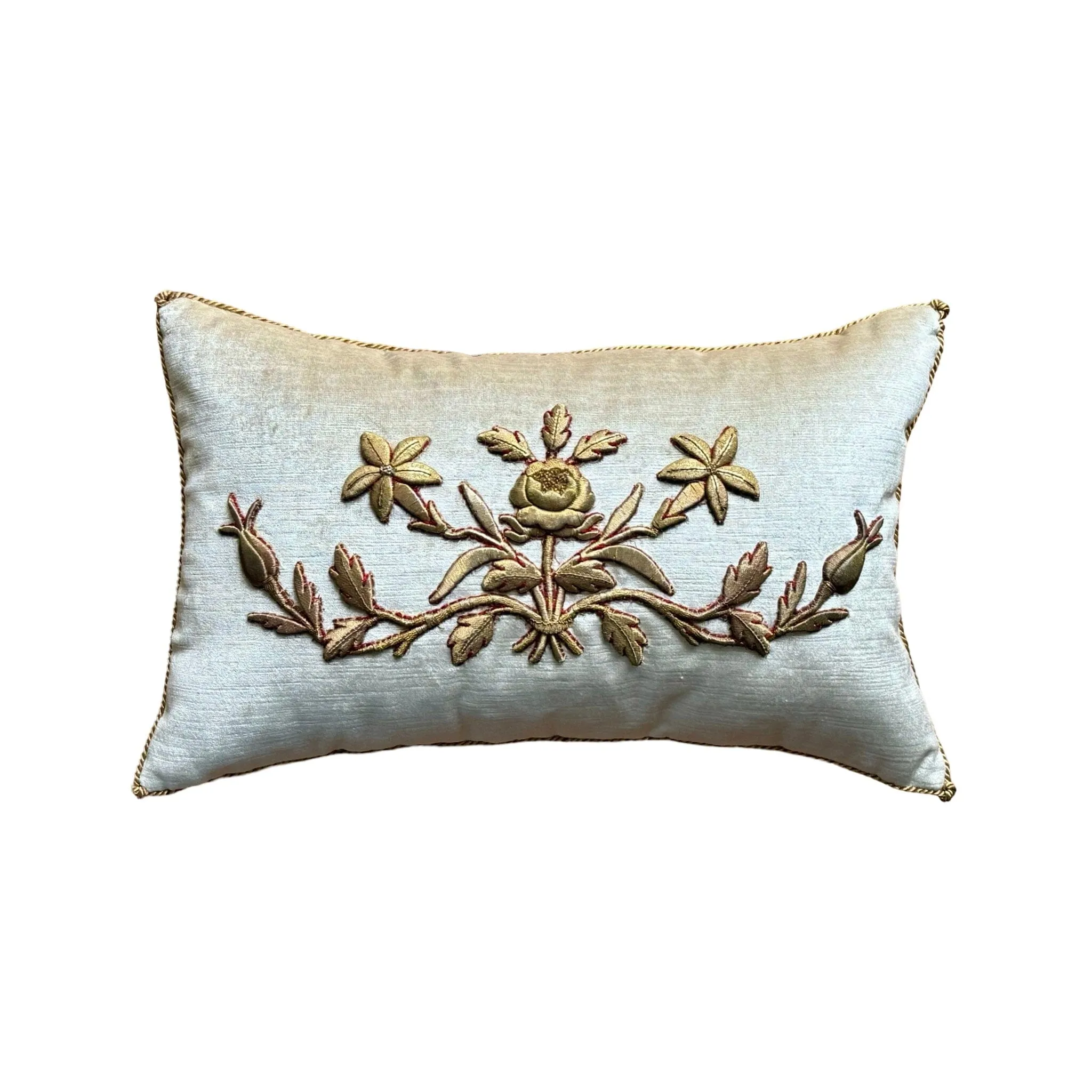 Antique European Raised Gold Metallic Embroidery (#E070124A&B) | 12 x 19"