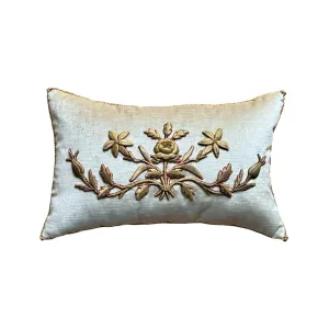 Antique European Raised Gold Metallic Embroidery (#E070124A&B) | 12 x 19"