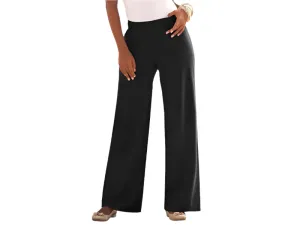 Black Wide-Leg Soft Knit Pant PSW-7048