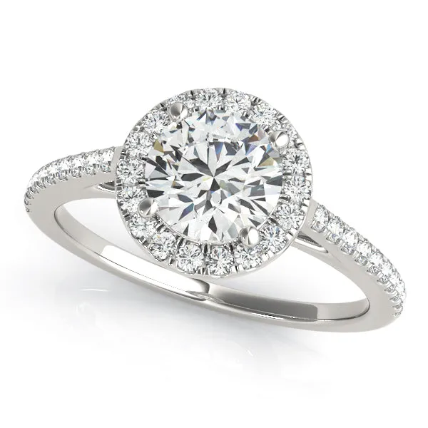 Blair Cathedral Halo Diamond Engagement Ring in Pavé