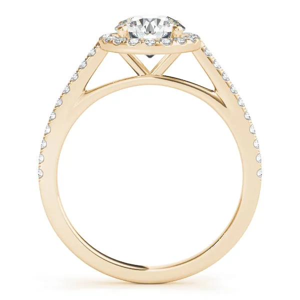 Blair Cathedral Halo Diamond Engagement Ring in Pavé