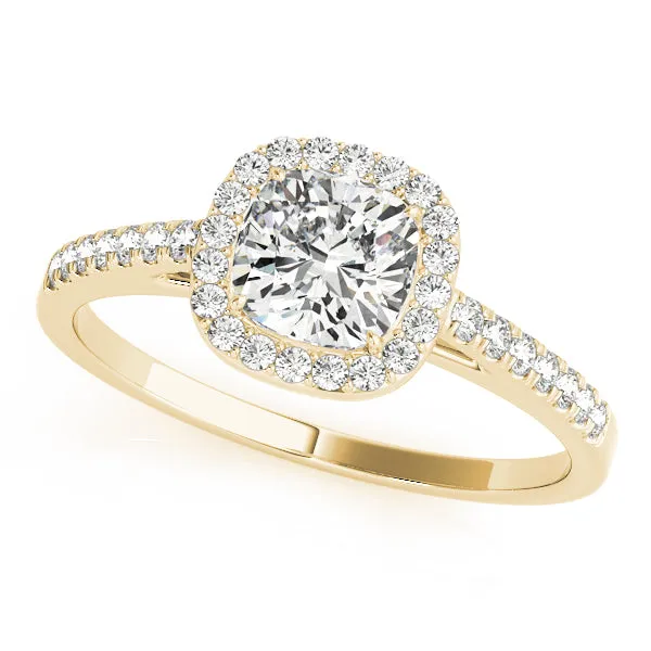 Blair Cathedral Halo Diamond Engagement Ring in Pavé