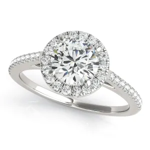 Blair Cathedral Halo Diamond Engagement Ring in Pavé