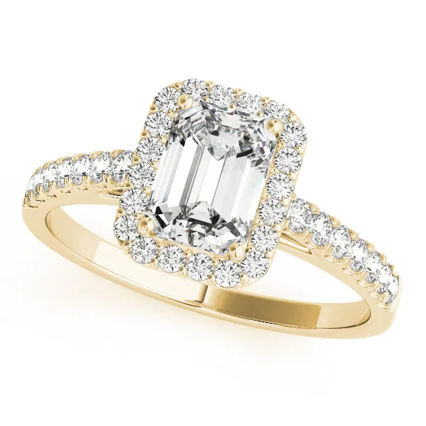 Blair Cathedral Halo Diamond Engagement Ring in Pavé