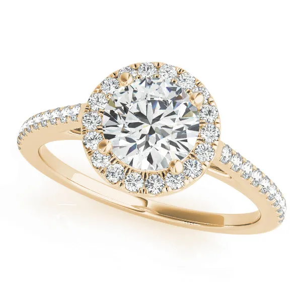 Blair Cathedral Halo Diamond Engagement Ring in Pavé