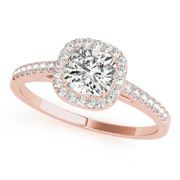 Blair Cathedral Halo Diamond Engagement Ring in Pavé